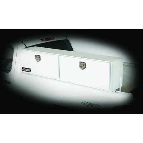 white truck with metal tool box|topside truck box 72 inches.